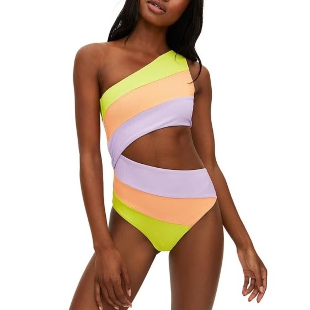 Beach Riot Womens Joyce Cut-Out One Shoulder One-Piece Swimsuit Womens M Beach